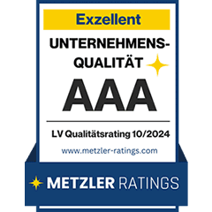 Metzler Ratings AAA – Exzellent Unternehmensqualität (LV Qualitätsrating 10/2024)